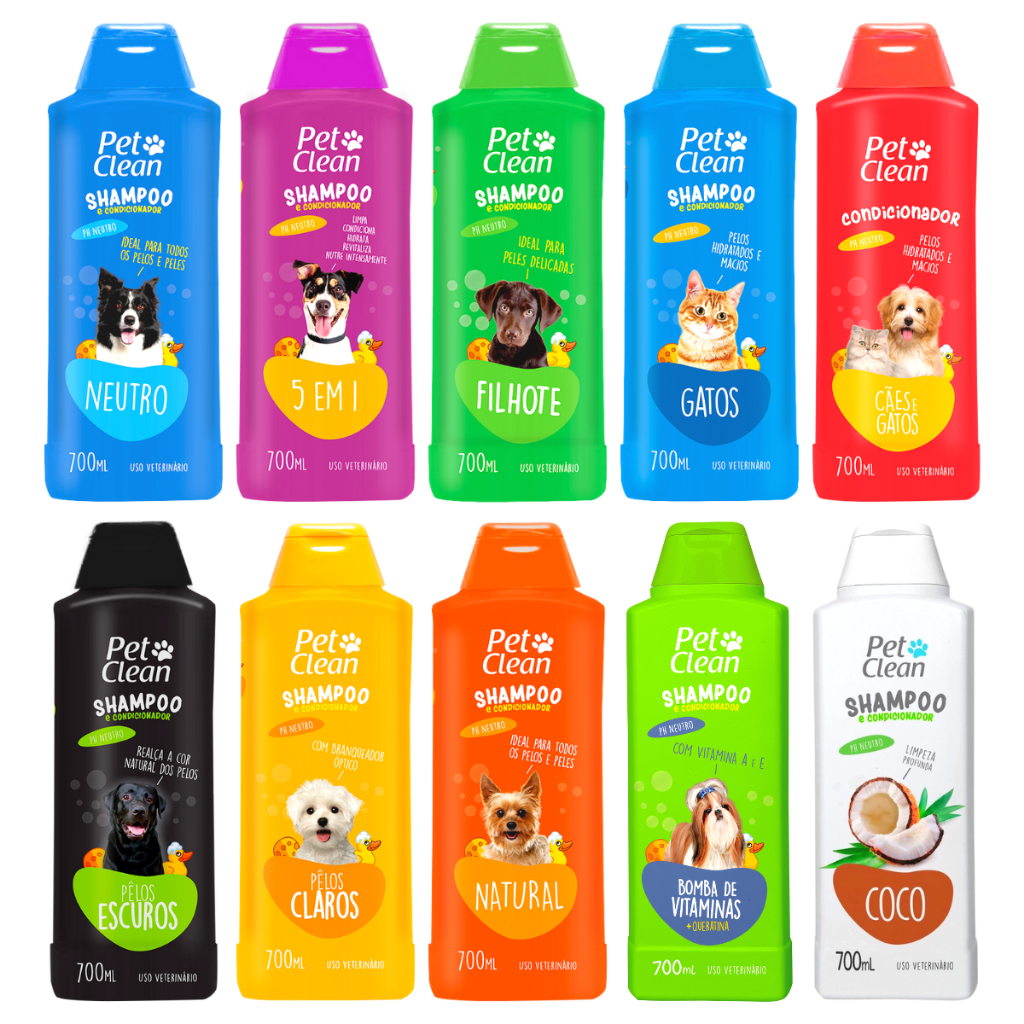 Shampoo E Condicionador Para Cachorro E Gato Pet Clean Ml