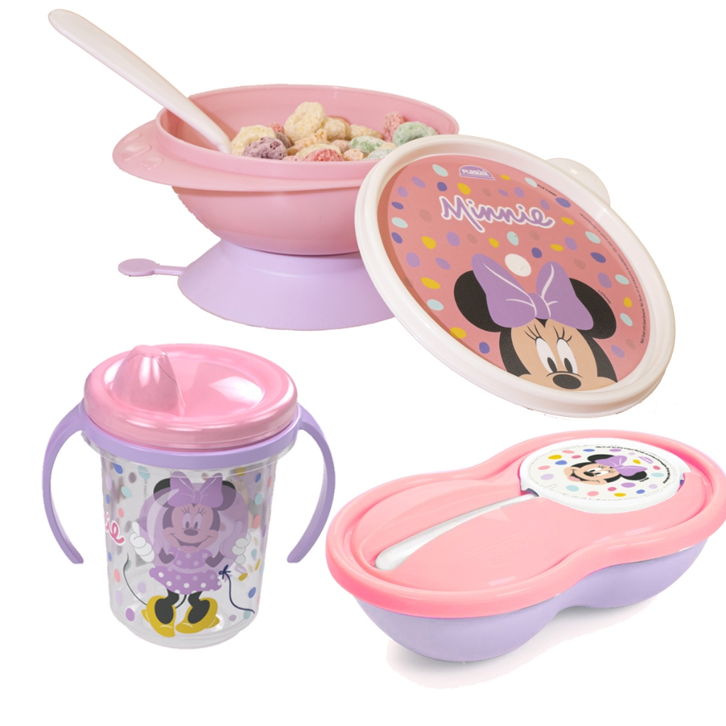 Kit Baby Minnie Tigela Ventosa Pote Papinha Caneca Trio Shopee Brasil