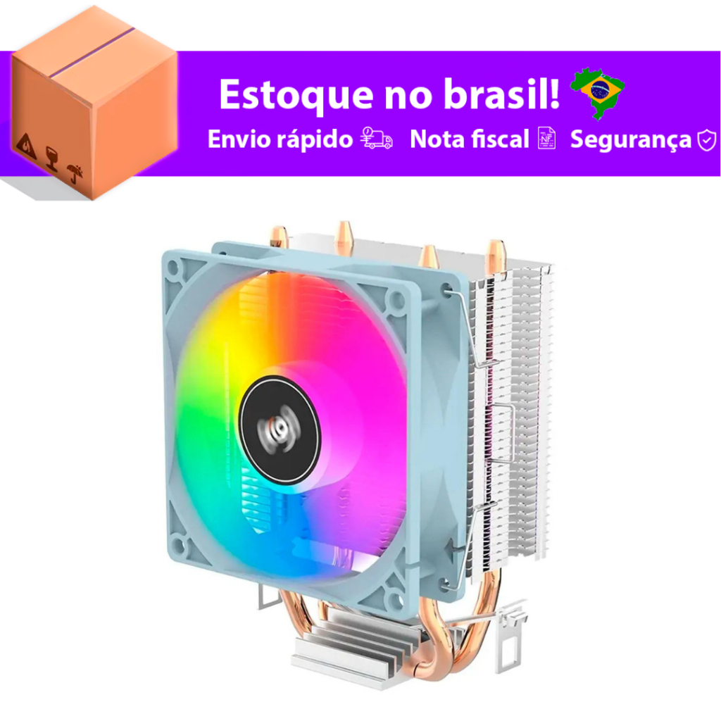 Cooler Para Processador Branco Aigo Ice Pro Rgb Universal Para Amd