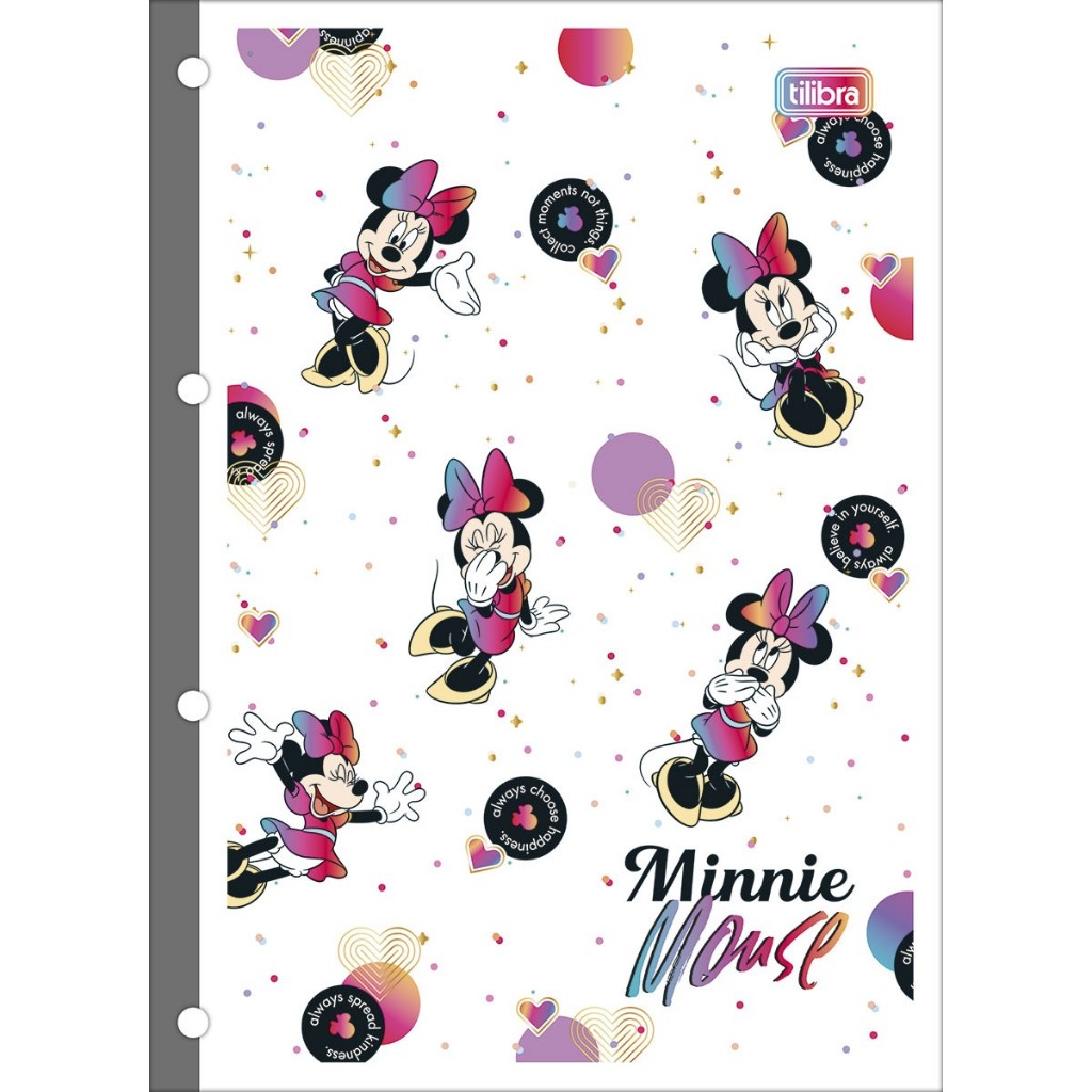 Refil para Caderno Argolado Universitário TILIBRA Tiliflex Minnie 80