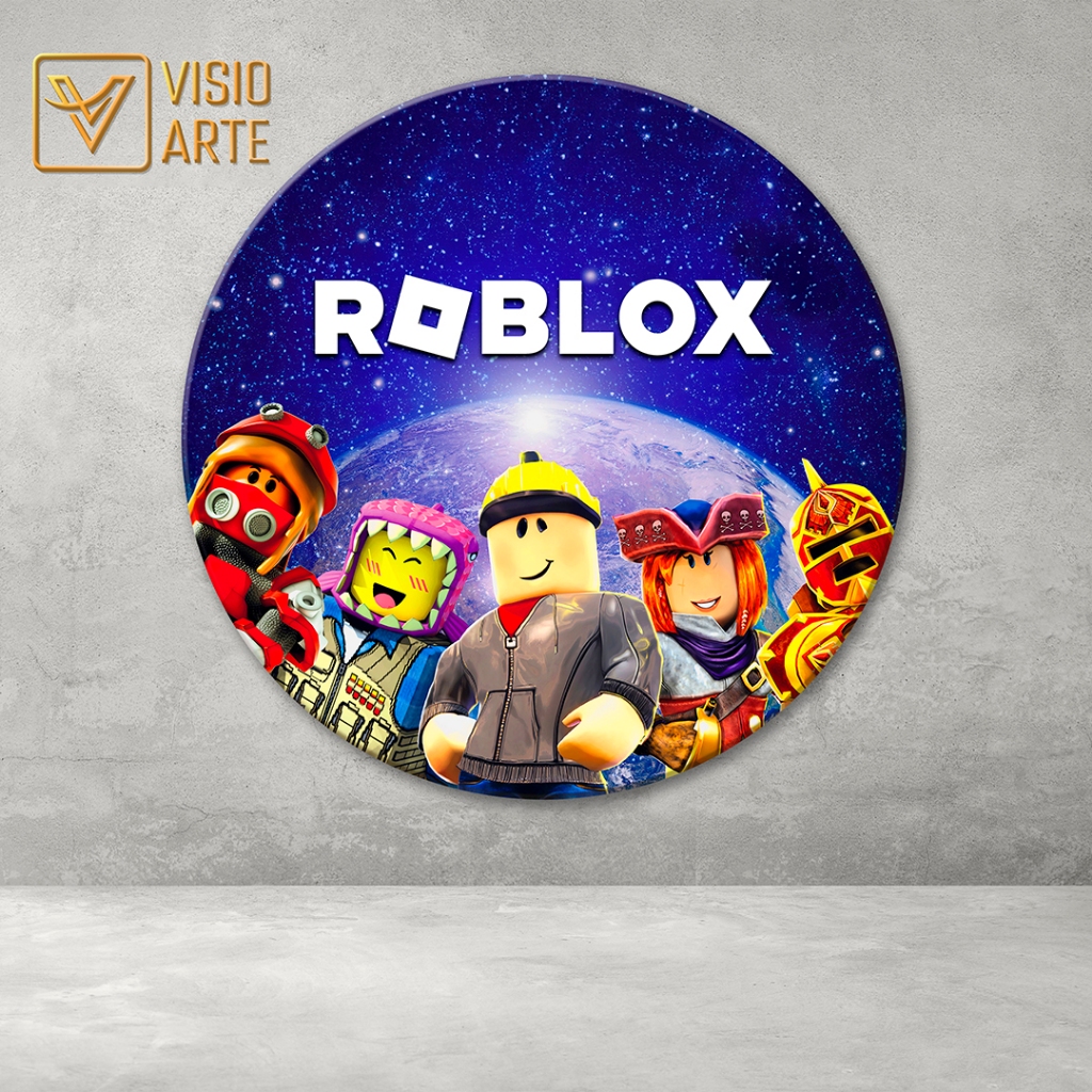 Painel Redondo Sublimado Em Tecido D Roblox Shopee Brasil