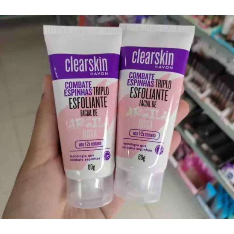 Esfoliante Facial De Argila Rosa Combate Espinhas Clearskin Avon