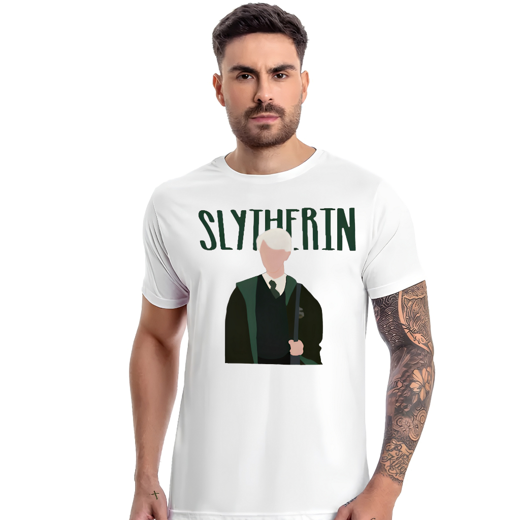 Camiseta Sonserina Harry Potter Draco Malfoy Unissex Shopee Brasil