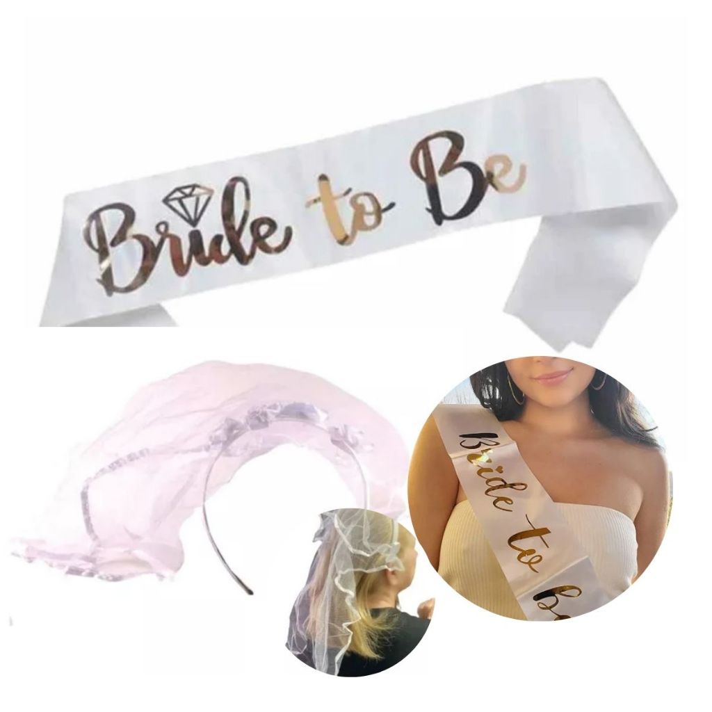 Tiara V U Faixa Bride To Be Noiva Despedida De Solteira Shopee