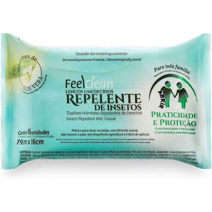 Lenco Umedecido FeelClean Repelente De Insetos E Mosquitos 16