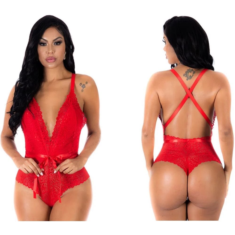 LINGERIE RENDA DECOTE PROFUNDO BODY SENSUAL RENDADO DECOTE PROFUNDO