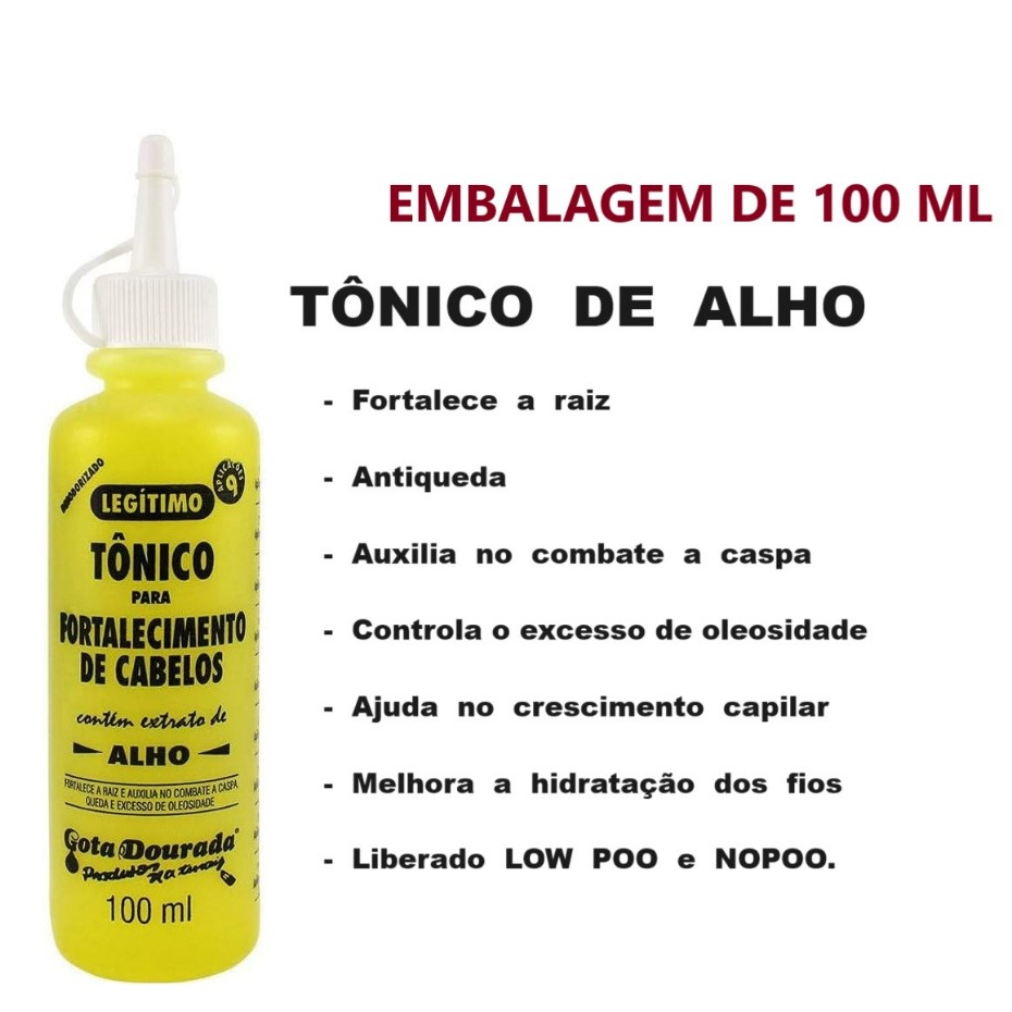 T Nico De Alho Gota Dourada Ml Shopee Brasil