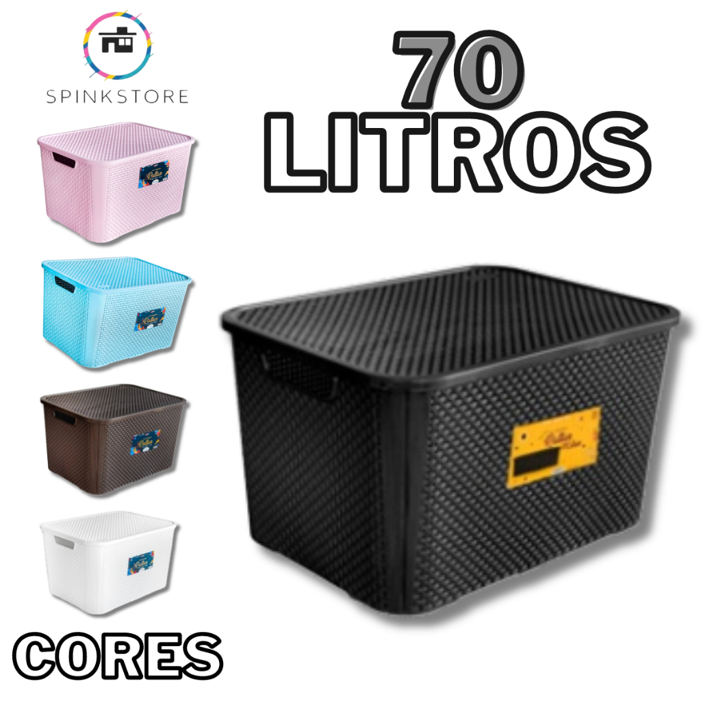 Caixa Organizadora Multiuso Rattan 70 Litros Shopee Brasil