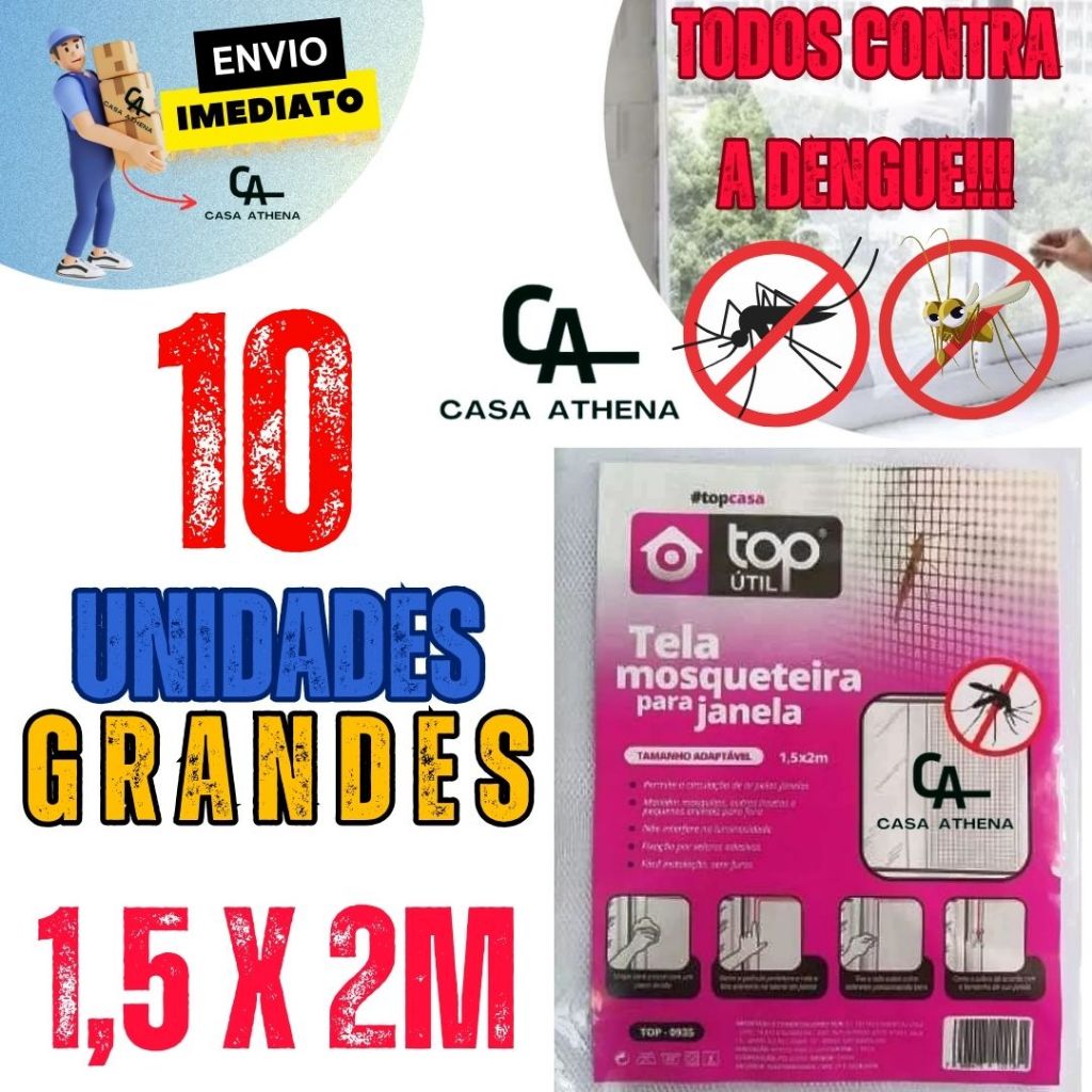 KIT 10 Unidades GRANDE Tela Mosquiteiro Anti Inseto Para Janela