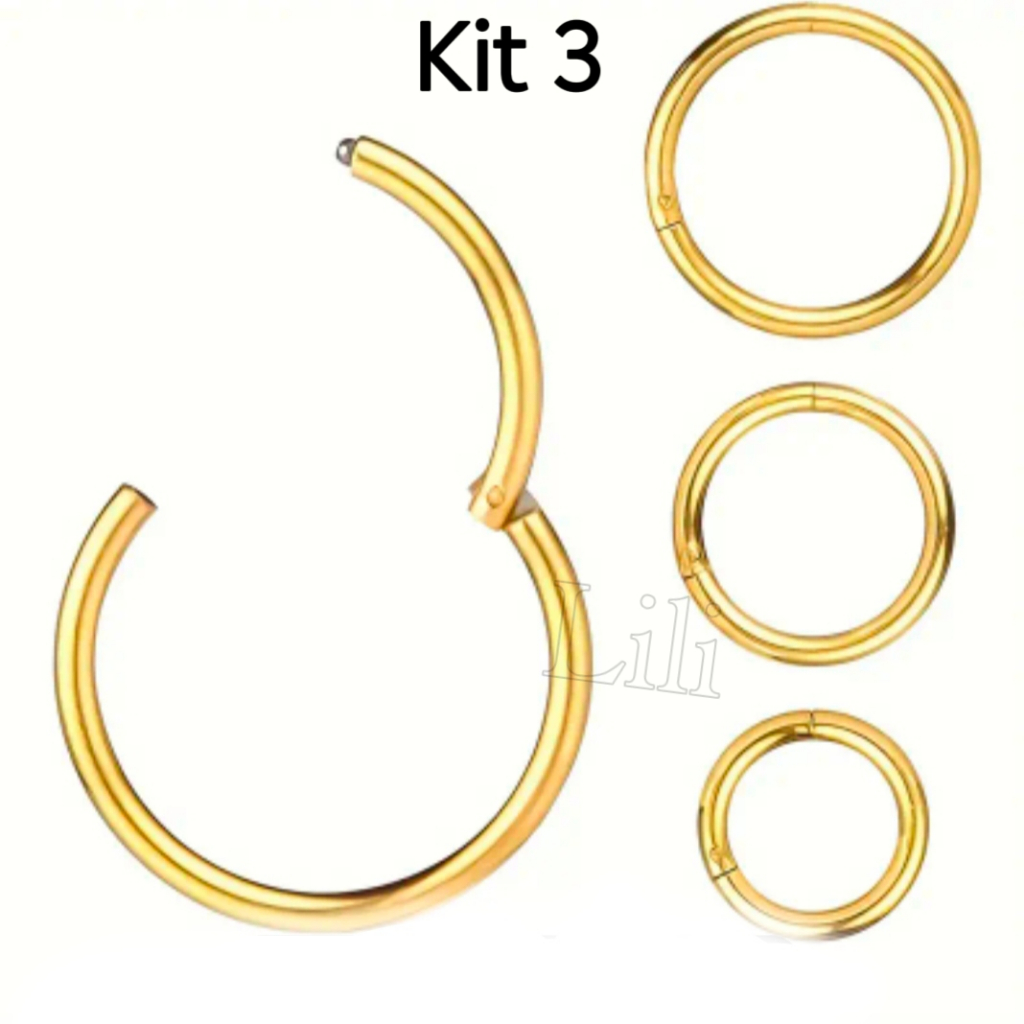 Kit Piercing Argola Segmento Articulado A O Cir Rgico Nariz Helix