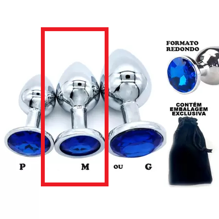 PLUG DE AÇO Tam M JOIA BRILHANTE PEDRA RABO SEXY SEX SHOP Shopee
