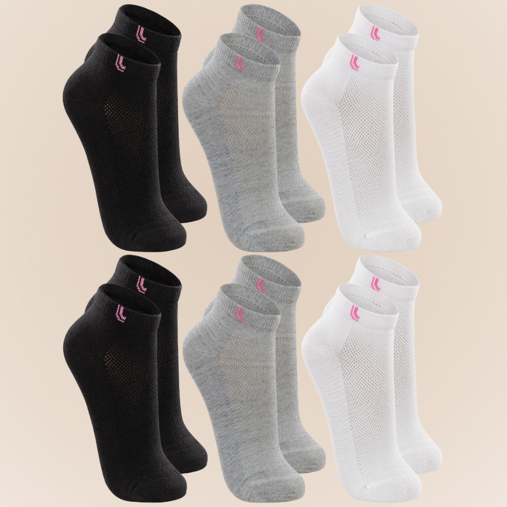 Kit De 6 Pares De Meias Originais Lupo Sport Feminino Cano Curto Em