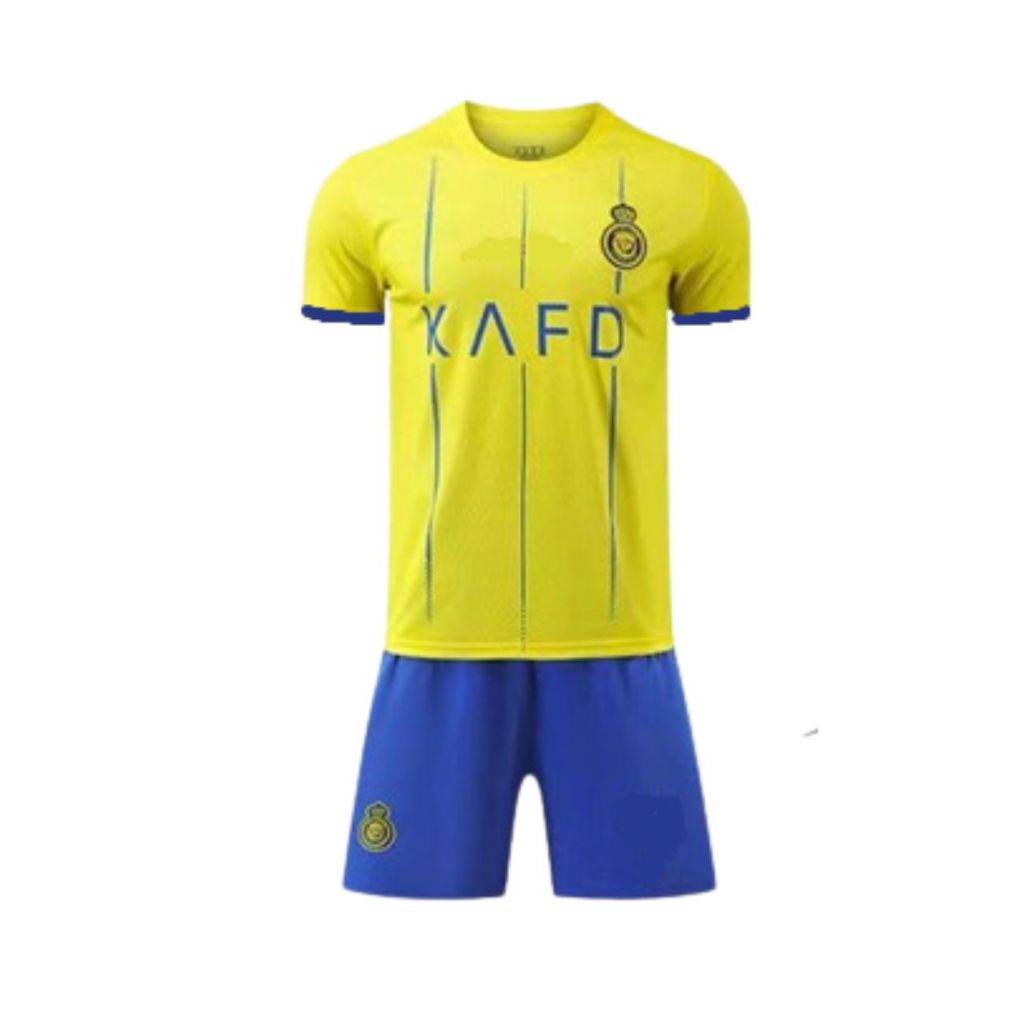 Conjunto Uniforme CR7 Al Nassr Cristiano Ronaldo Infantil Camisa E