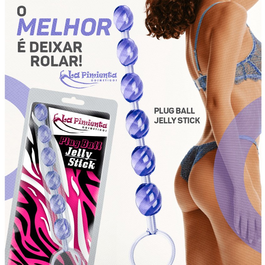 PLUG ANAL E VAGINAL JELLY STICK 6 ESFERAS LA PIMIENTA SEX SHOP