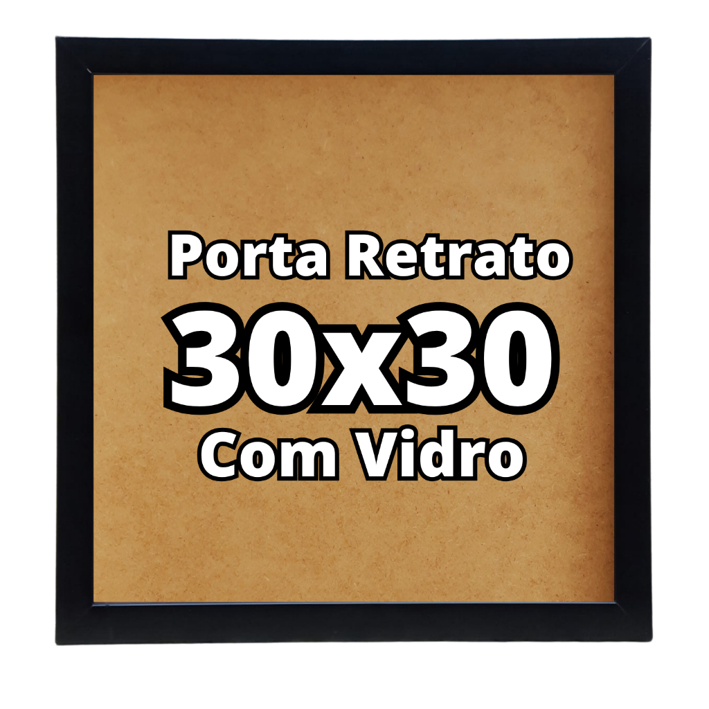 Moldura 30x30 Vidro Ótima Qualidade Parede Para Poster Fotografia