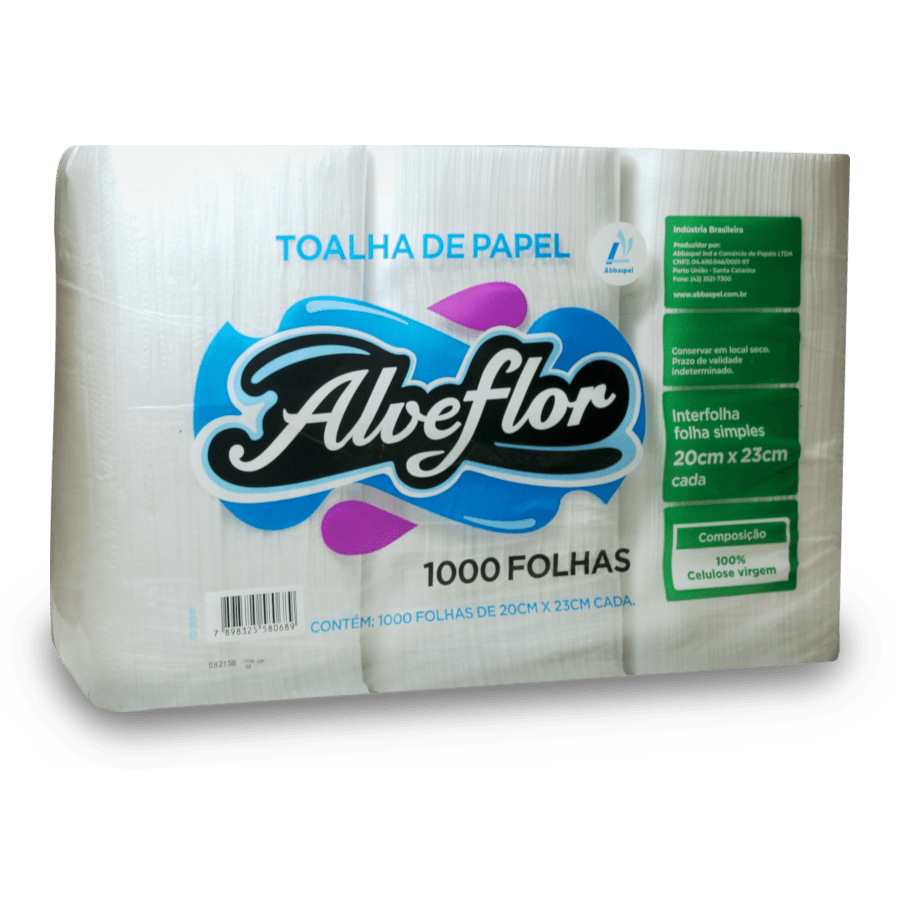 Kit Papel Toalha Interfolha Alveflor Und Branco Celulose