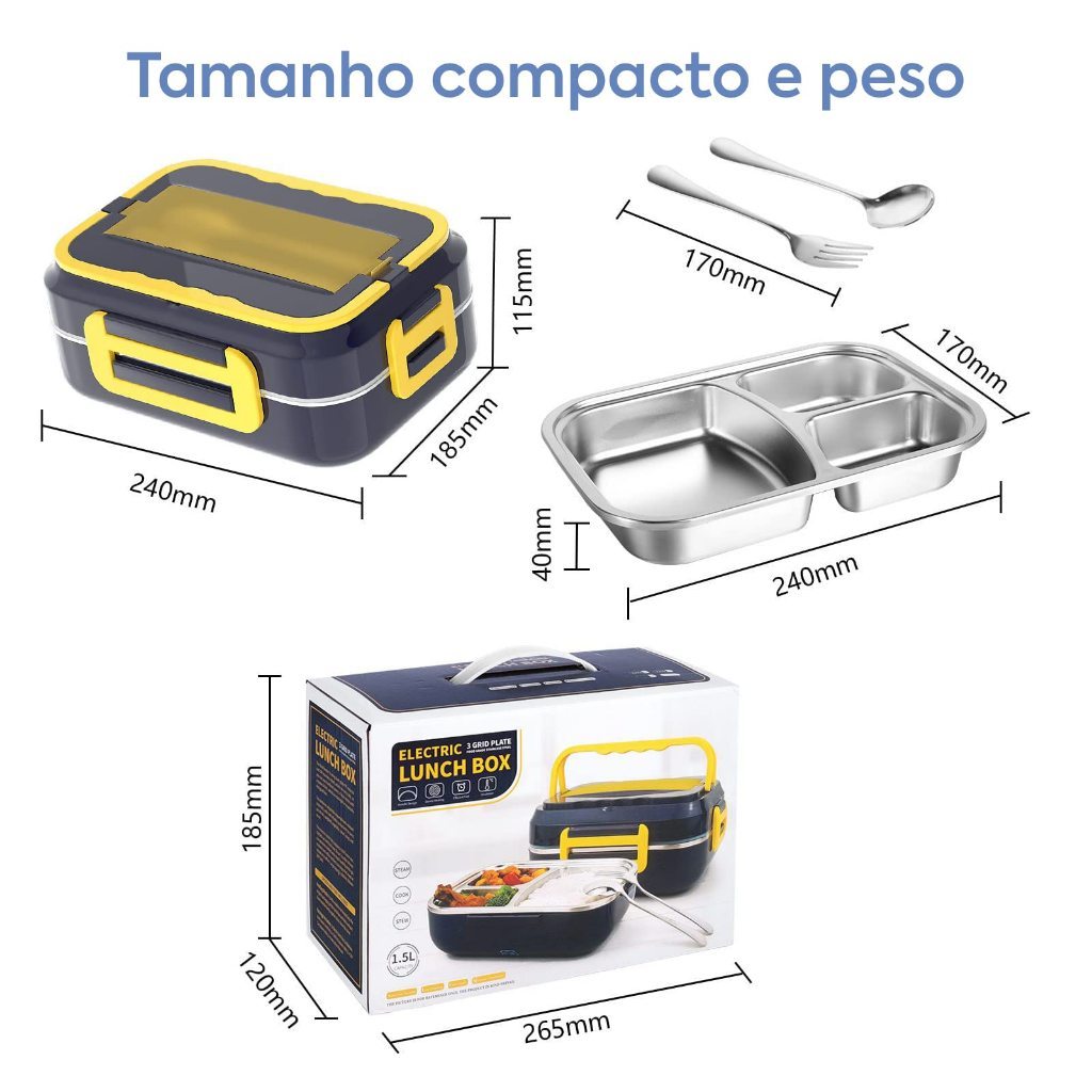 Marmita Elétrica Veicular Bivolt CARRO E CASA Aquecedor De Aliment 110V