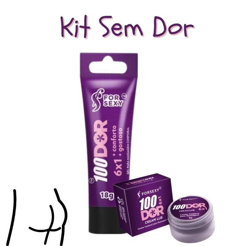 Kit SEM DOR Gel Anal Dilatador 18G Creme Lub Cicatrizante 100 Dor 4G
