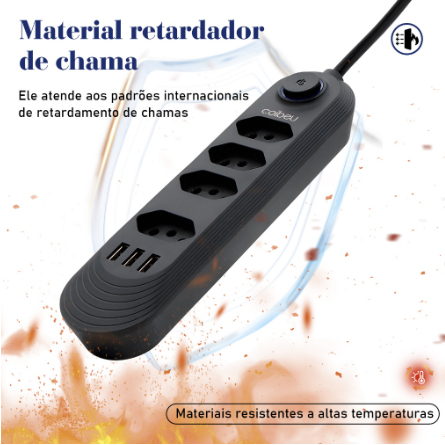 Coibeu Extens O De Tomadas Tomadas De Furos E Usb Filtro De Linha