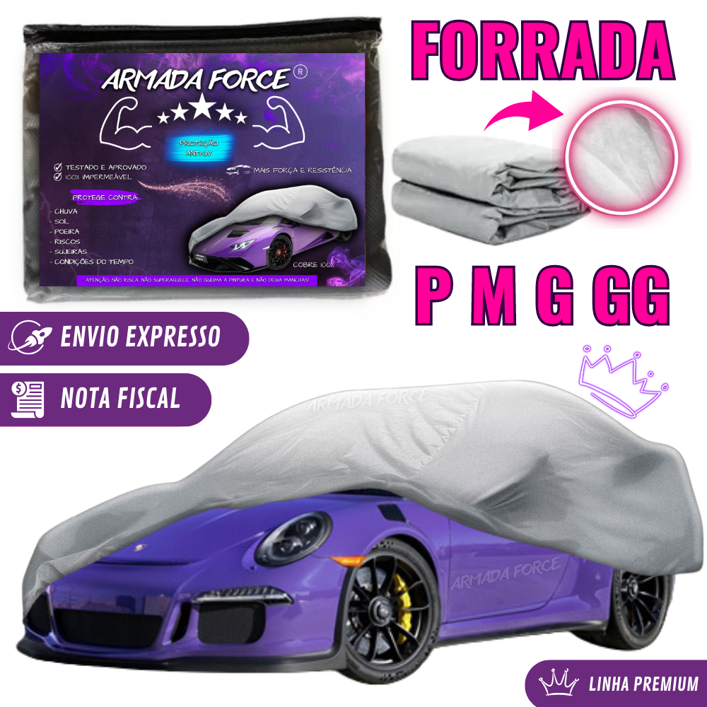 Capa Cobrir Carro Forrada Armada Force Imperme Vel Protege Sol