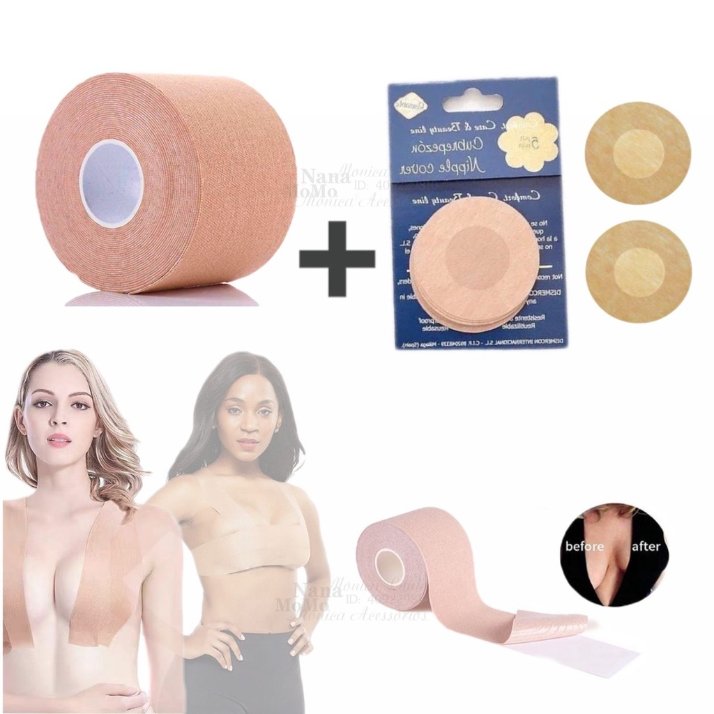 Kit Adesivos Levanta Seios Sutia Fita Boob Up Invisivel Fit D