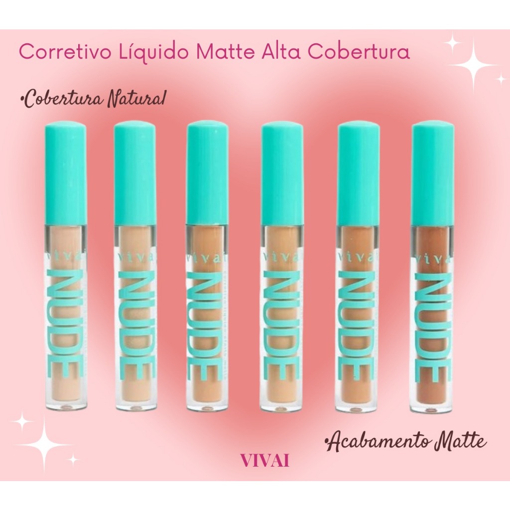 Corretivo L Quido Hd Nude Efeito Matte Vivai Shopee Brasil