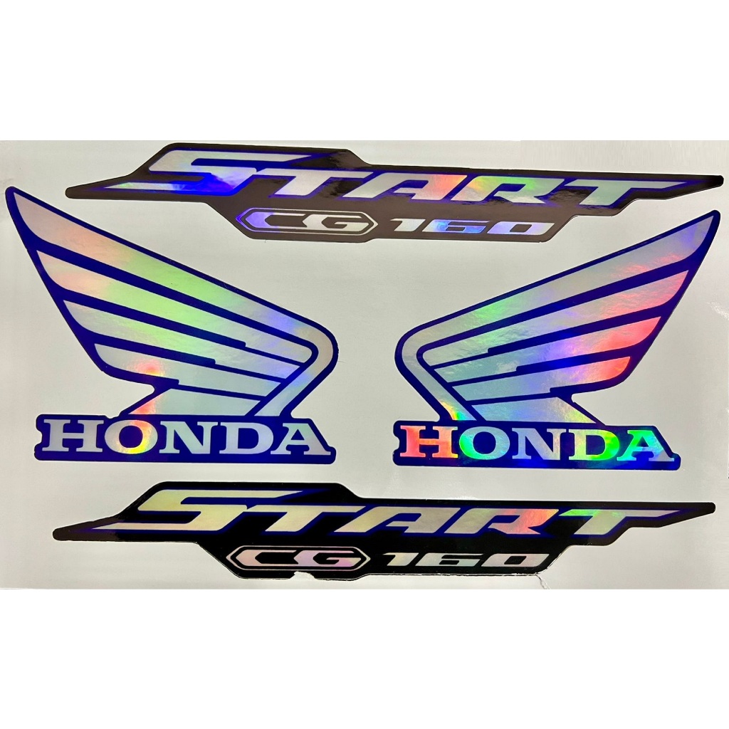 Kit Jogo de Adesivos Faixa Holográfico Brilhante Honda Cg Start 160