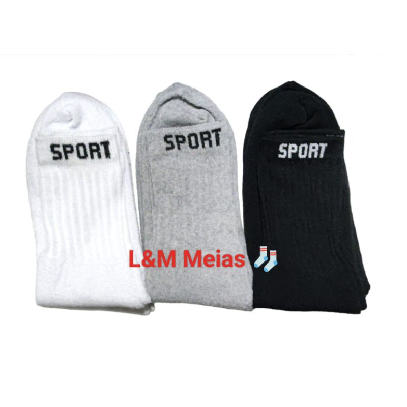 Meia Masculina Cano Longo Sport Kit E Pares Shopee Brasil