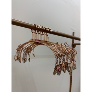 Kit Cabide Adulto para Lingerie Biquíni Metal Presilha Rosê
