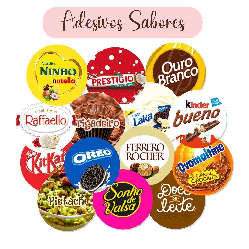 Etiquetas E R Tulos Adesivos Sabores Para Bolos E Doces Shopee Brasil