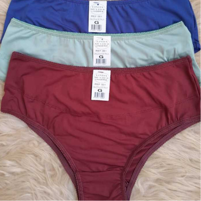 KIT 5 CALCINHAS CALÇOLAS SENHORA LINGERIE FEMININA MICROFIBRA