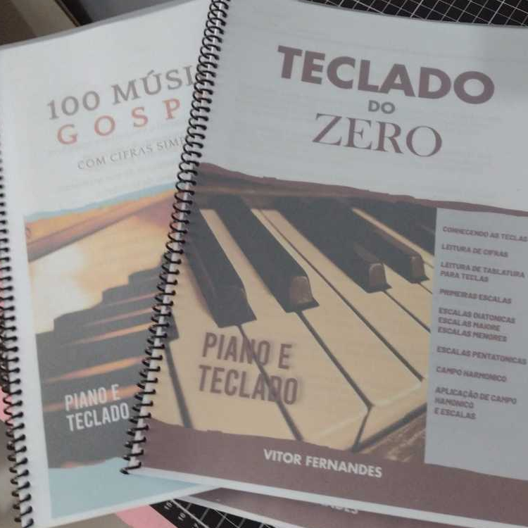 KIT DE APOSTILAS PARA TECLADO TECLADO DO ZERO 100 MUSICAS GOSPEL