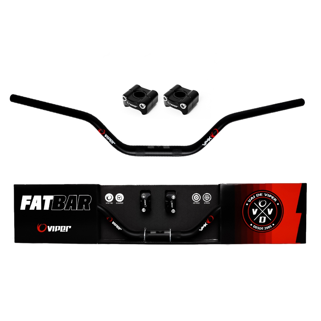 Guidão Moto Esportivo Fat Bar Alto C Adaptador mm Naked VMX Viper