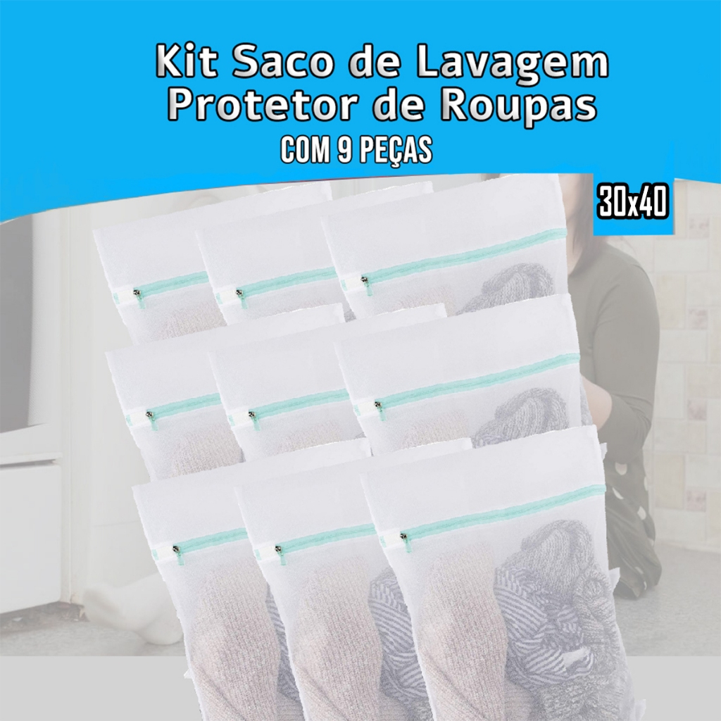 Kit Sacos Para Lavar Roupas Protetor De Lingerie Roupa Íntima Tecido