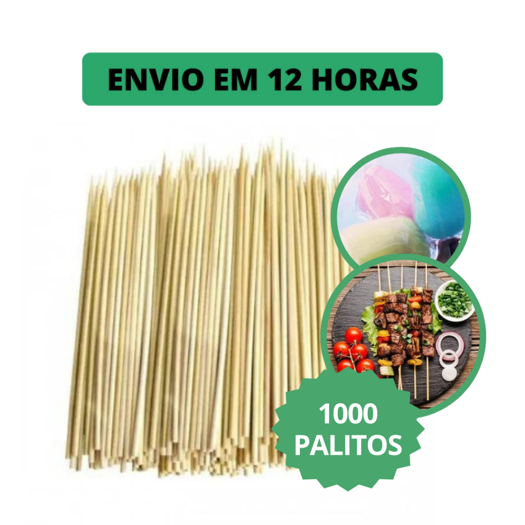 Kit Espetos De Bambu Espetinho De Churrasco Petisco Aperitivo