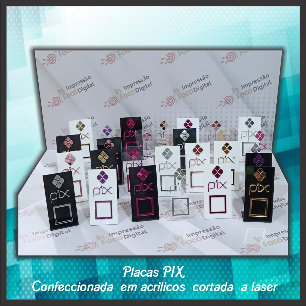 Placa Pix Display Em Acr Lico Espelhado Voc Personaliza O Seu Qr