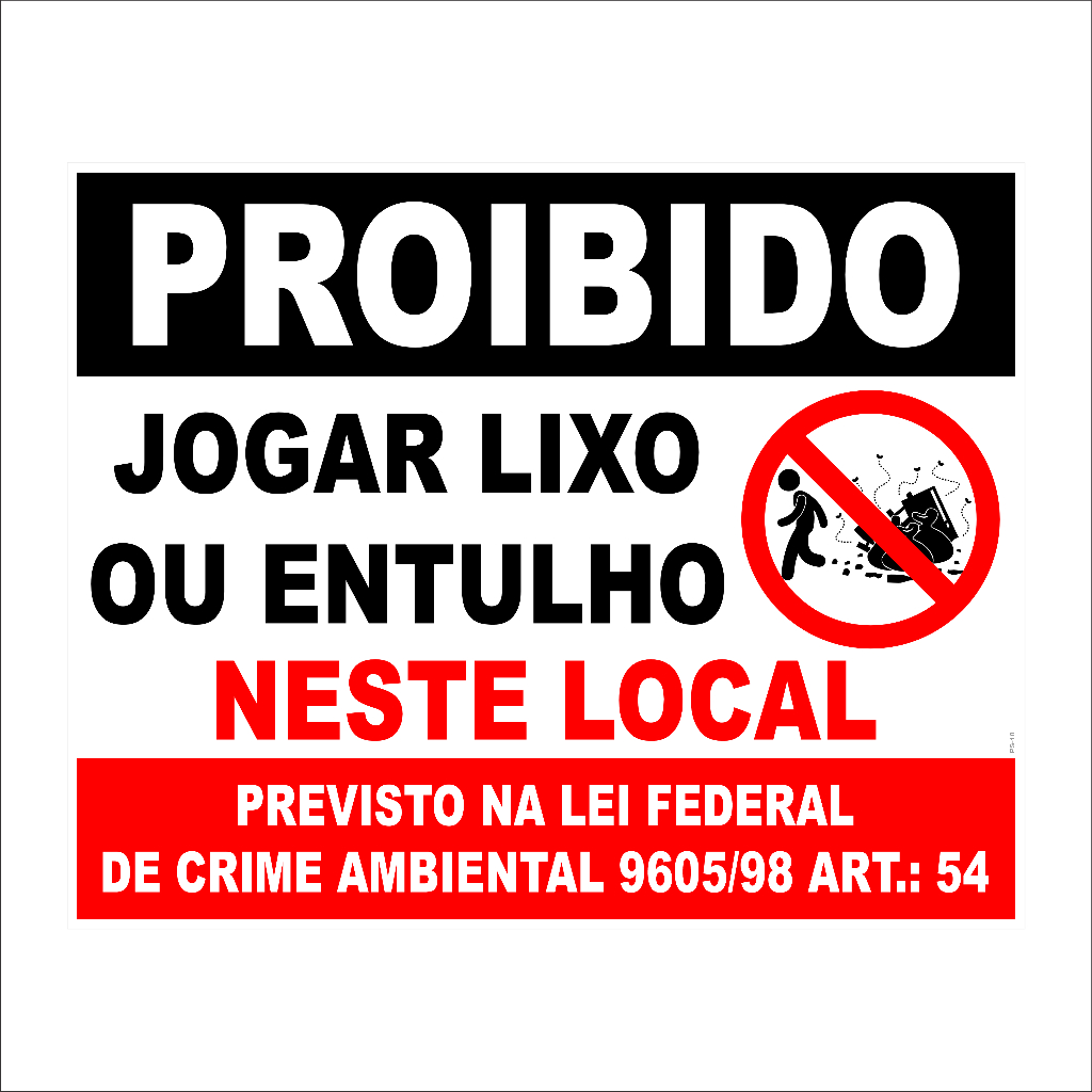 Placa Proibido Jogar Lixo Ou Entulho Neste Local Ps Shopee Brasil