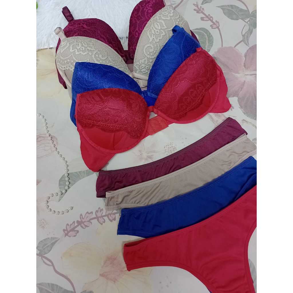 Kit Conjunto Lingerie 4 Unidades Bojo Soutien E Calcinha Popular