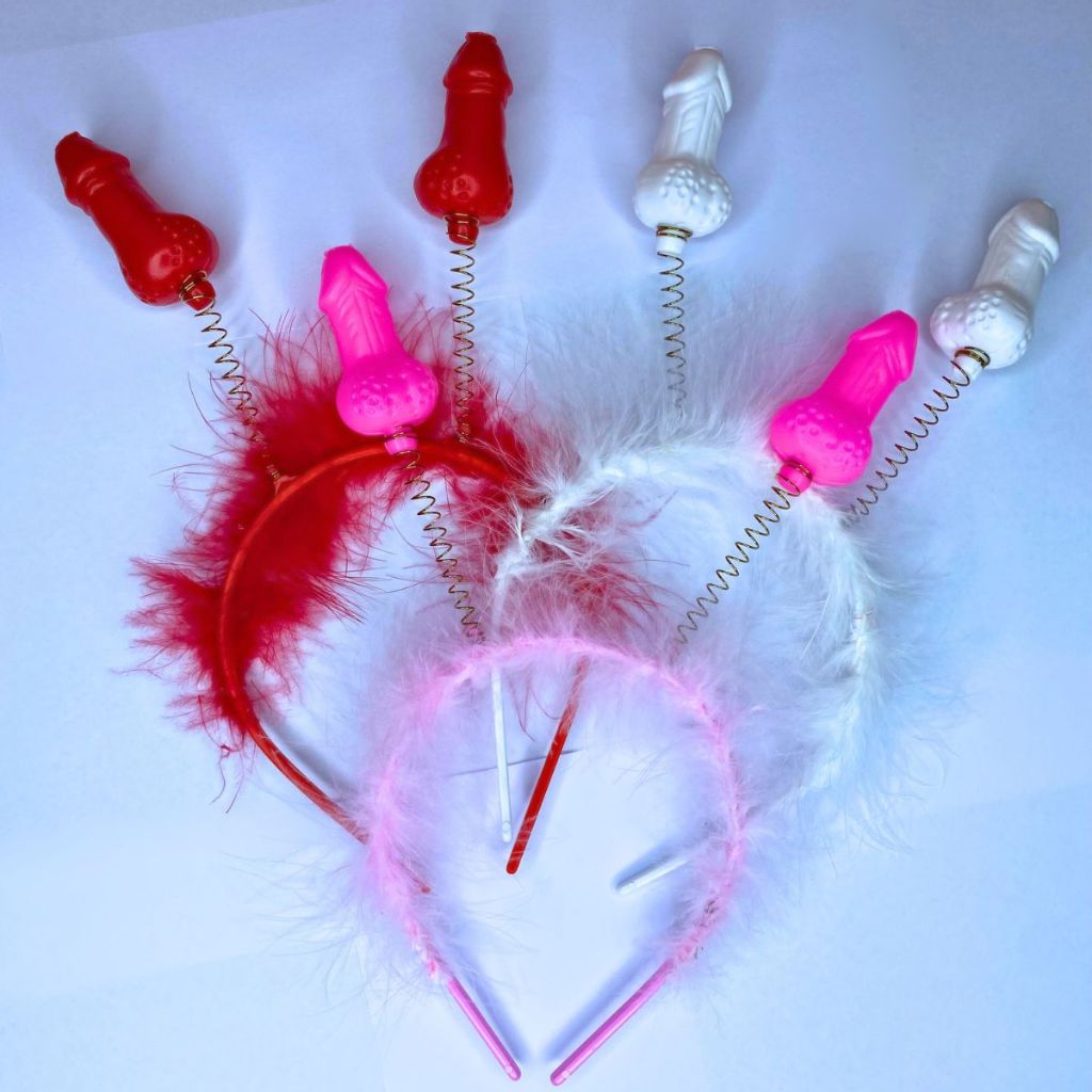 Tiara Erótica Luxo Plumas Acessório p Chá de Lingerie Despedida