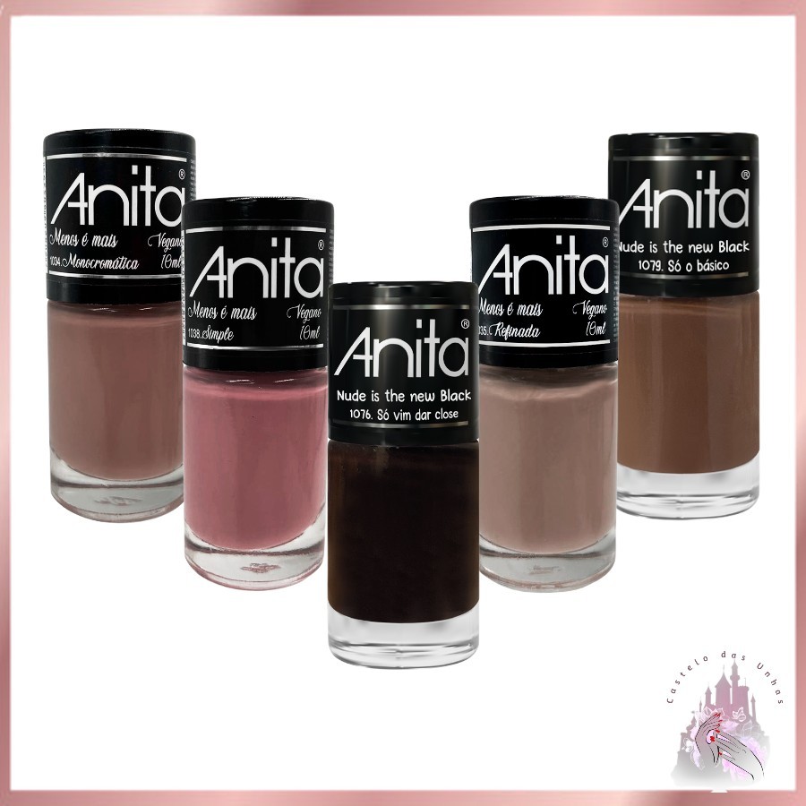 Kit Esmaltes Anita Tons De Nude 05 Cores Shopee Brasil