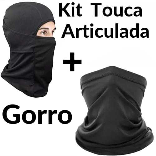 Touca Ninja Motoqueiro Balaclava Kit Gorro Toca UV50 Lá Máscara