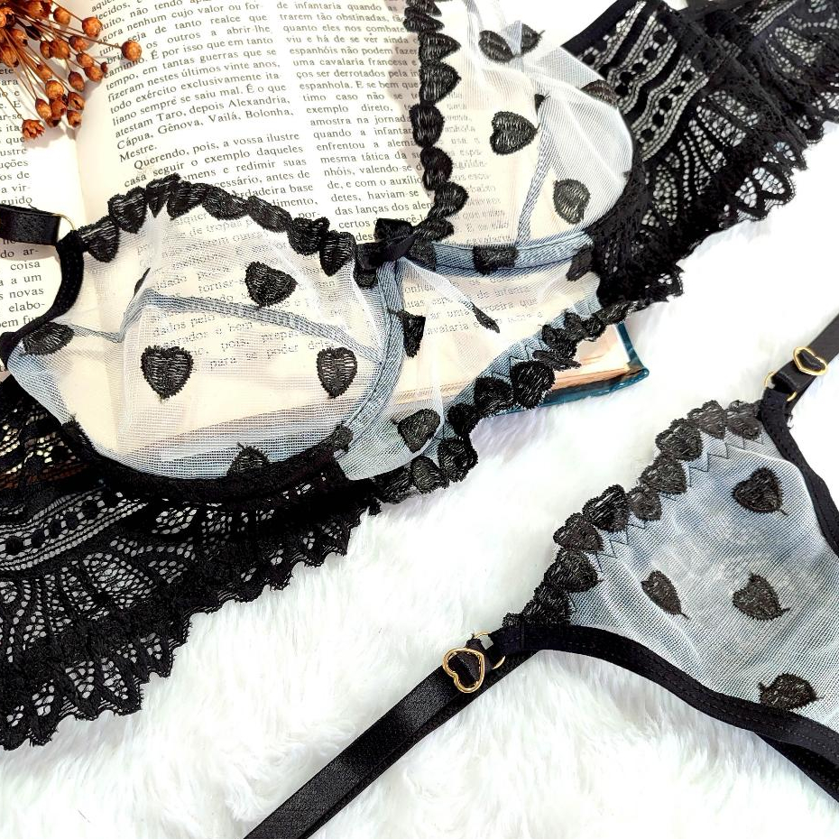 Conjunto De Lingerie Sexy Cora O Encantado De Tule Clscet Shopee