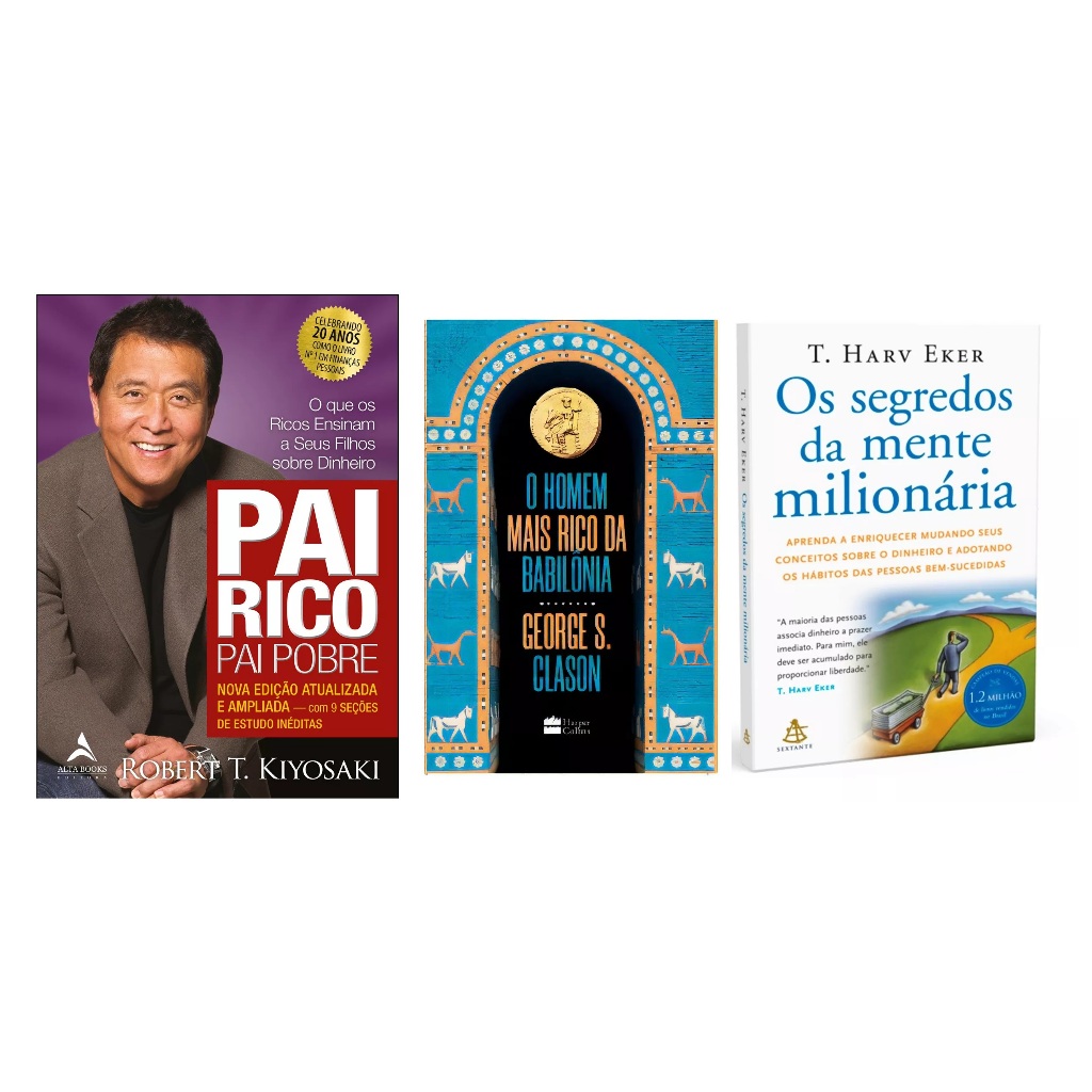 Kit Livros Pai Rico Pai Pobre Os Segredos Da Mente Milion Ria O