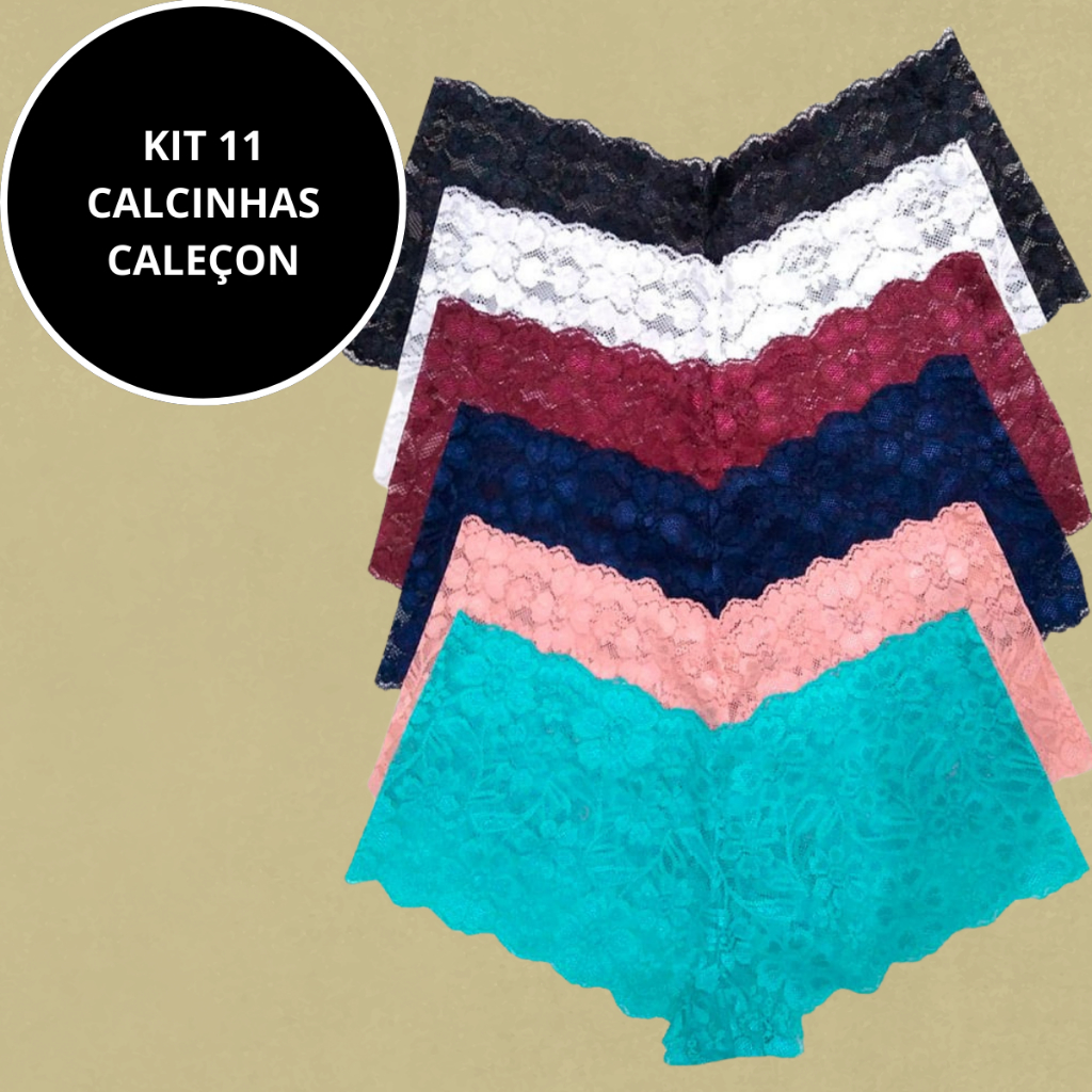 Kit Calcinhas Cale On Luxo Shortinho Rendado Espera Marido Lingerie Shopee Brasil