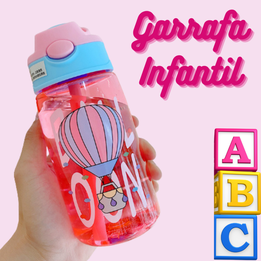 Garrafa Infantil Canudo Port Til Para Crian As Gua Suco Lanche Escola