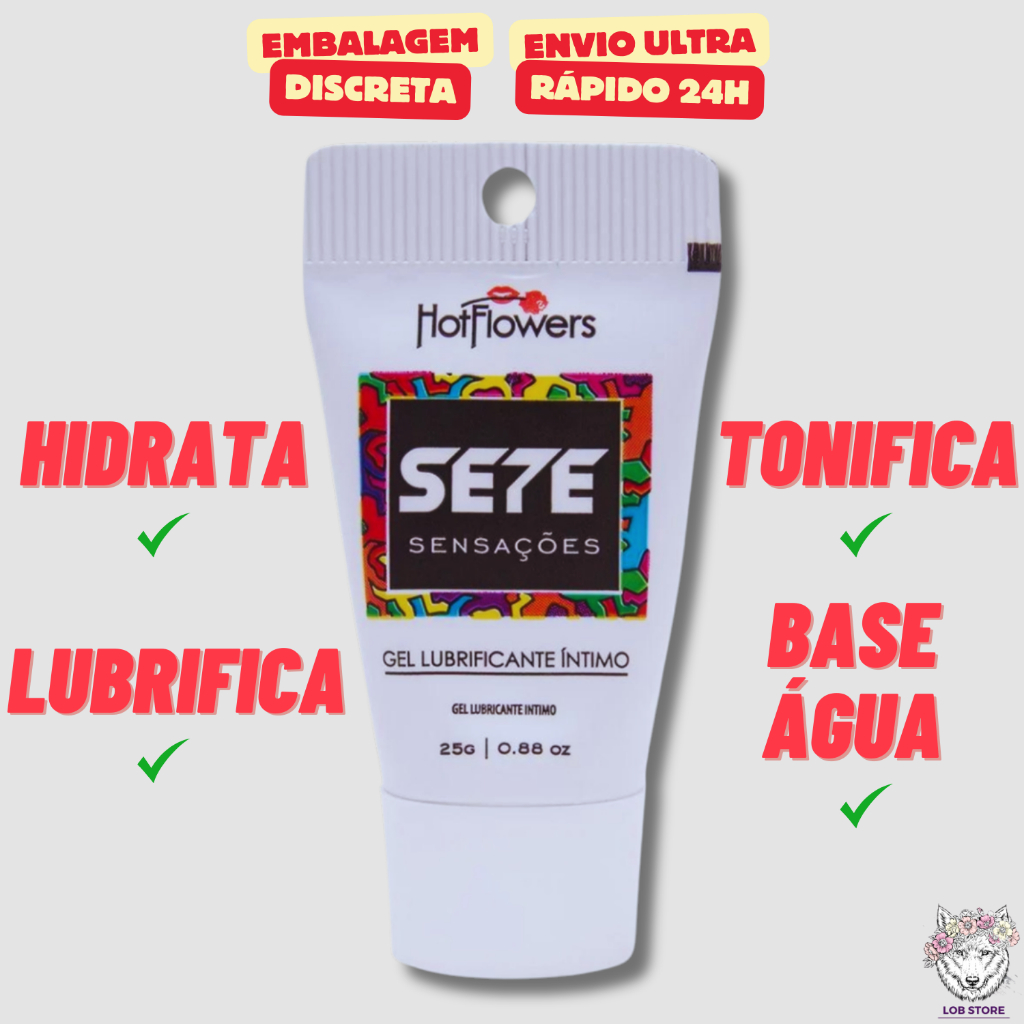Gel Sete Sensações Lubrificante Anal Bisnaga G Hot Flowers Sex Shop