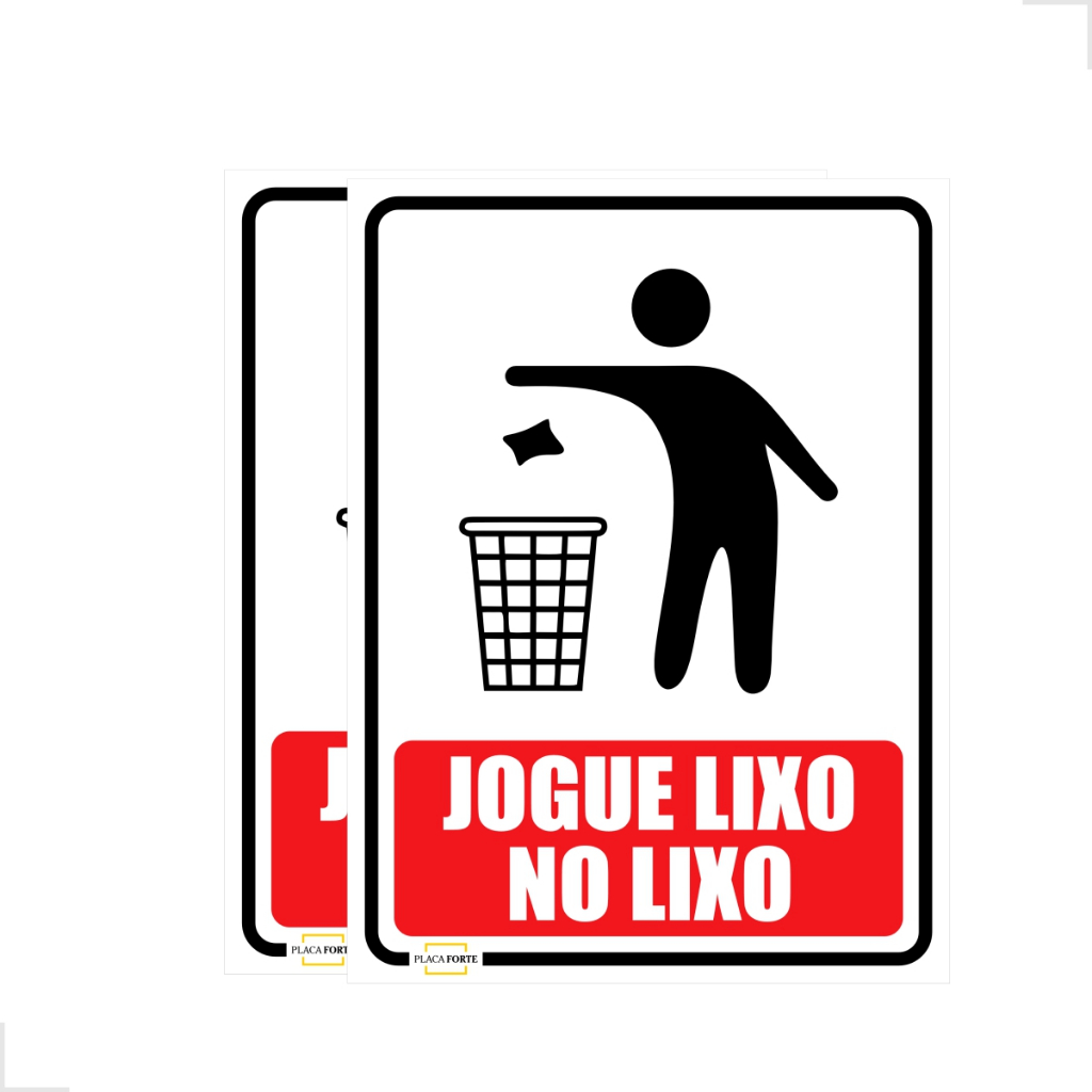 Placa De Sinaliza O Jogue Lixo No Lixo Lixo Na Lixeira X Cm