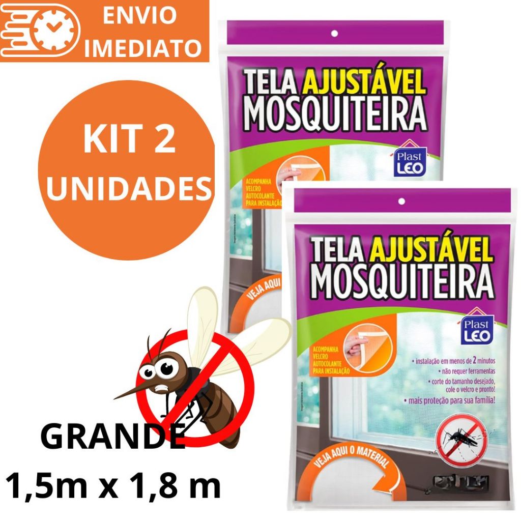 KIT 2 Tela Mosqueteira 1 5 X 1 8 M GRANDE Para Mosquitos Insetos