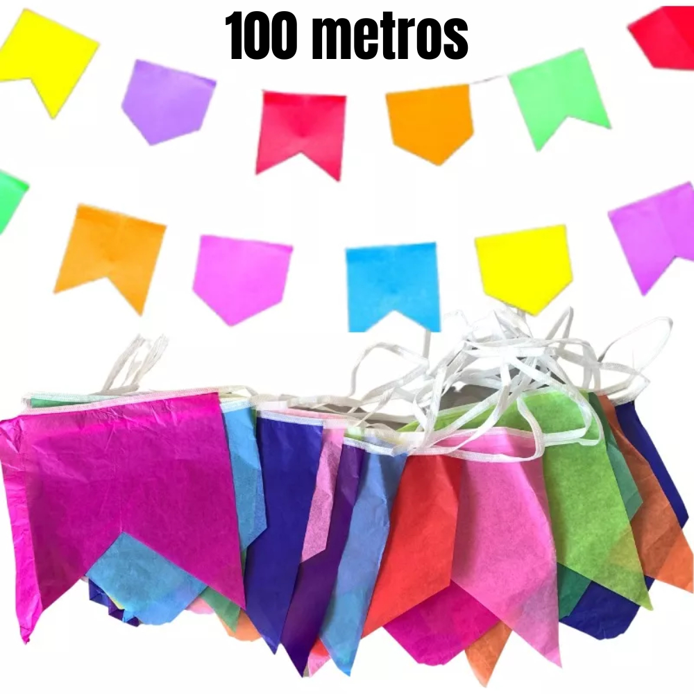 Bandeirinha 100 Metros Bandeira Seda Festa Junina Arraiá Shopee Brasil