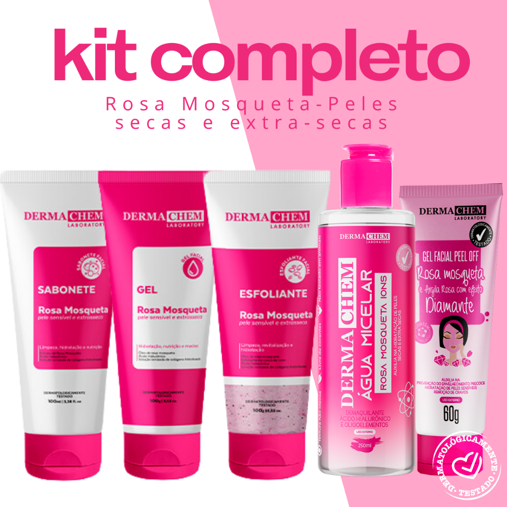 Kit Skin Care Limpeza Completa De Pele Rosa Mosqueta Dermachem Shopee